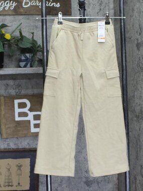 Kids Headquarters Girls Cargo French Terry Sweatpants Khaki Brown 6X